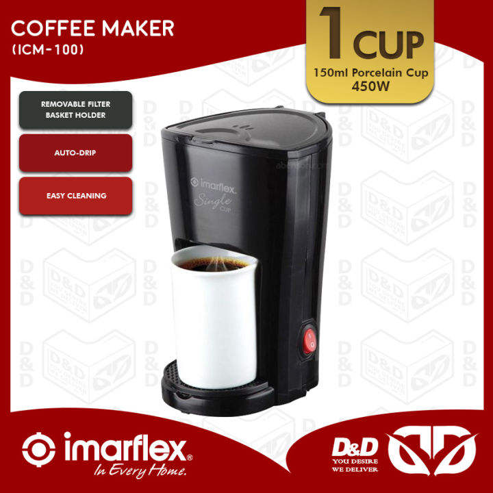 D&D Imarflex Single Cup Coffee Maker Black (ICM100) Lazada PH