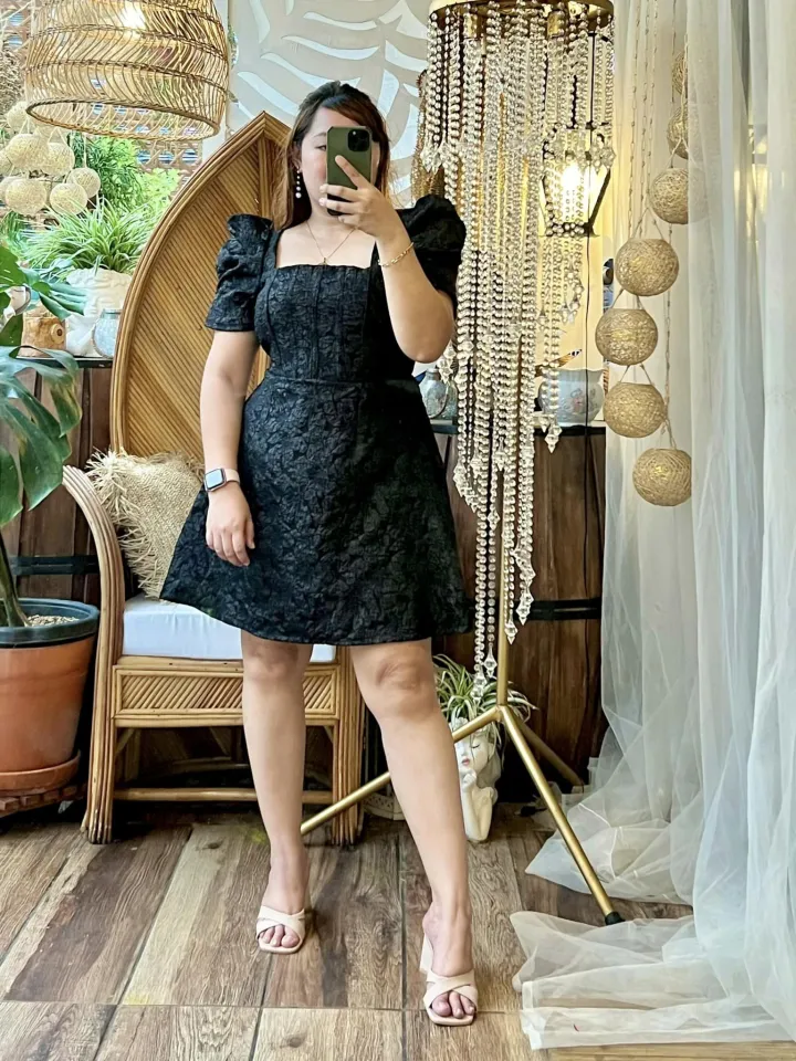 JADAH PLUS SIZE DRESS Right Side Pocket dress EMBOSSED SQUARE NECK FAIRY  DRESS Fashionable DRESS VIRAL