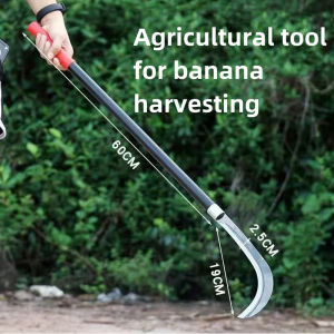 Agricultural Weeding Grass Sickle Long Handle 60cm For Gardening Banana Betel Nut Harvest weed cutter manganese steel for rice harvesting