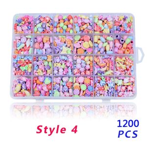 Children DIY Beads Set Loose Spacer Pendant Beads Acrylic Non-Toxic Safe Jewelry Making Rich Color Large Quantity