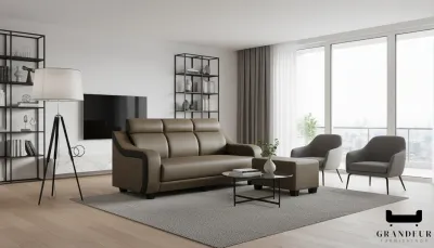 Luxury 3-Seater Sofa with Ottoman Foot Stool