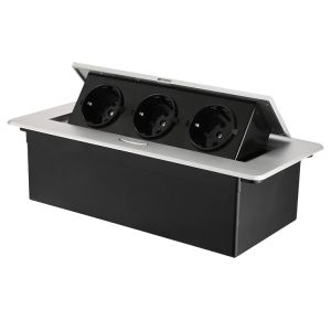 STOP KONTAK MEJA POP UP SOCKET3LUBANG HITAM/Desk outlet- Solusi Praktis untuk Kebutuhan Listrik Anda