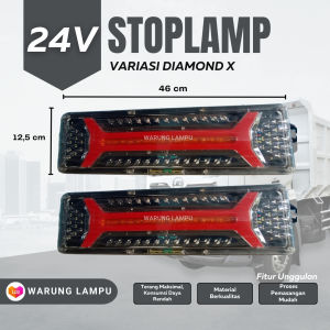 24V Lampu LED Stoplamp Rem Belakang Running Truck - Sepasang (Varian 2)