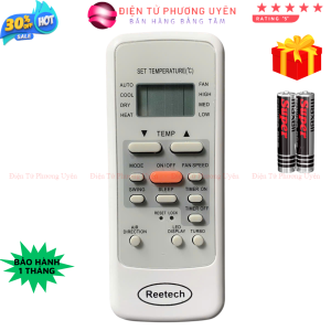 Điều khiển điều hòa Reetech Mã 04 Remote máy lạnh Reetech - Tặng kèm pin - Điện Tử Phương Uyên
