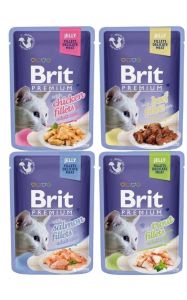 All Stages Kitten 85g Brit Premium Fillet Pouch in Jelly Cat Wet Food Cat Essentials