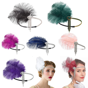 Ultra-flashing HairBand Halloween Headband Headdress for Gatsby Makeup for Party Masquerade Roaring 20s Flapper Cosplay-
