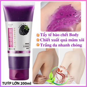 [2 IN 1] Gel Tẩy Tế Bào Chết Toàn Thân Kết Hợp Sữa Tắm Ginbi 200ml Chiết Xuất Quả Mâm Xôi Đen Than Tre Loại Bỏ Tế Bào Chết Dưỡng Trắng Da An Toàn Hiệu Quả Dưỡng Ẩm