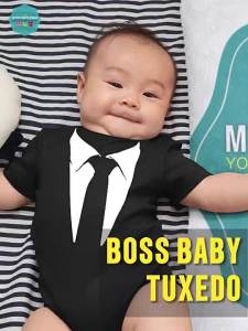 Baby Tuxedo Onesies - Baby Boss (Black)