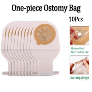 10PCS One-piece System Colostomy Bag Seal Strip Design Stool Bag Cut Size 20-60mm Drainable Pouch