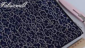 [Bernice]Navy Pure Cotton Fabrics Tea Art Japanese Materials Handmade Clothing Geometry Digital Printing Fabric By Half Meter