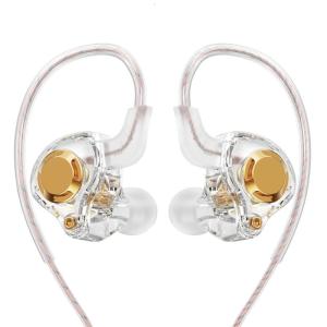 หูฟังเพิ่มเสียงเบสหูฟังมีสาย3.5มม. พร้อมปลายหูซิลิโคนสำหรับเครื่องช่วยฟังชุดหูฟังดีไซน์อินเอียร์สวมใส่สบาย