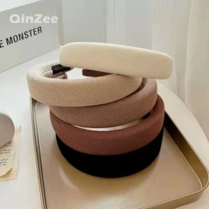 New Padded Hair Band Headbands Women Wide Solid Color Hairbands Thick Hair Hoop Girls Sponge Non-slip Headwear Hair Accessories