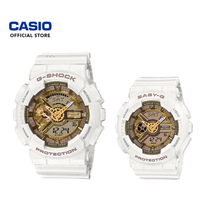 G shock white and cheap gold watch