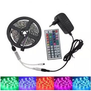 Paket Lampu LED Strip 5 10 dan 15 Meter RGB 5050 IP33 IP44 Remote Hias Warna Warni tidur plapon