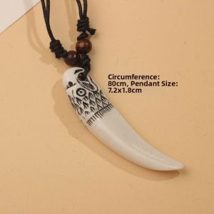HOTOTO Adjustable Necklace Resin Ethnic style Shark Tooth Necklace Gifts Tribal Style Pendant