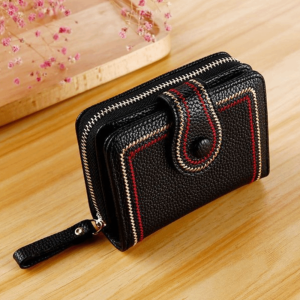 ONXTHIN Multi Slot Organ Womens Wallet Zipper Closure Retro Design Short Wallet Trendy Design Card Bag American Style