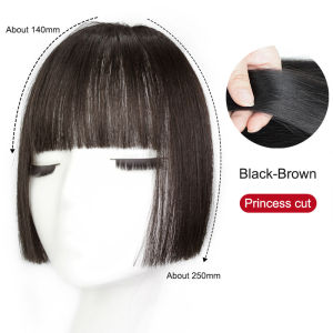 Princess Cut Bangs Cosplay Cute Realistic Hairstyle Triple Cut Aligned Wig Piece Bangs hair Clip In fake Bangs Hair for Women C.three
