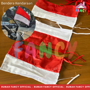 Bendera Kain Satin Merah Putih Kendaraan / Bendera Sepeda Motor / Bendera Kaca Spion/ Bendera Sepeda