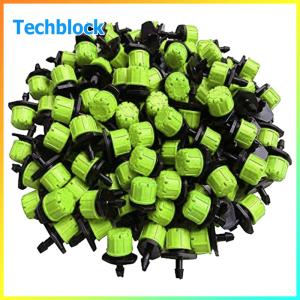 500Pcs 1/4 Inch Adjustable Drip Irrigation Emitters Rotating Sprinklers Micro Drip Irrigation Sprinklers for Gardener