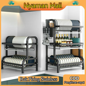Rak Piring 2023 Terbaru Rak Piring Stainless Steel Rak Piring Wastafel Stainless Rak Piring Dapur Multifungsi Mangkuk Rak Piring