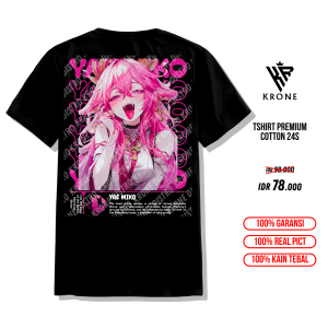 KRONE Kaos Anime YAE MIKO Katun 24s Tshirt Distro GENSHIN IMPACT Raiden Ei Oversize Dewasa