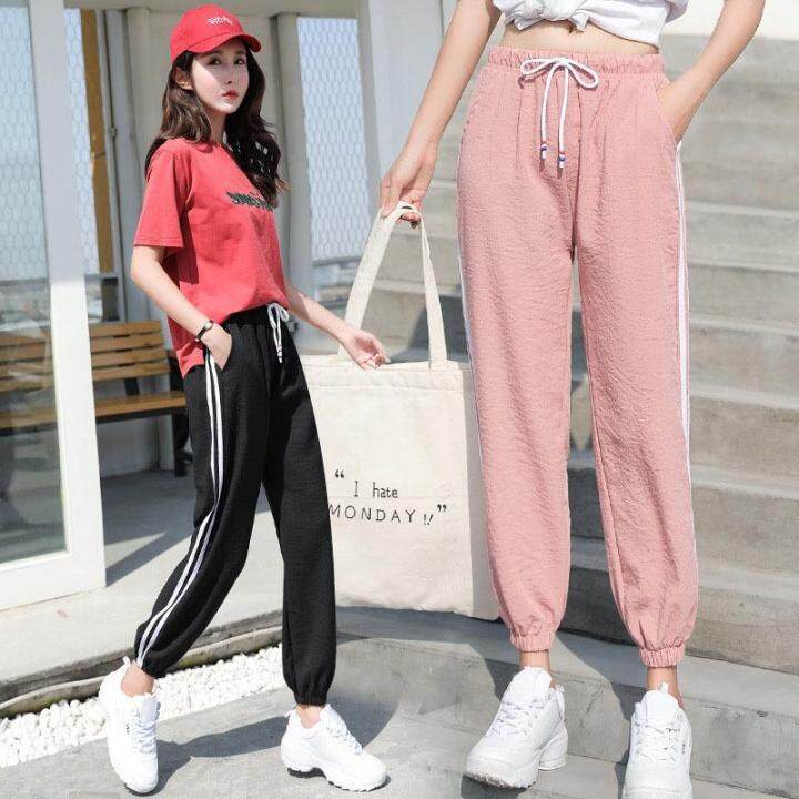 Korean Women Pants Plus Size Sports Jogger Harem Long Trousers | Lazada