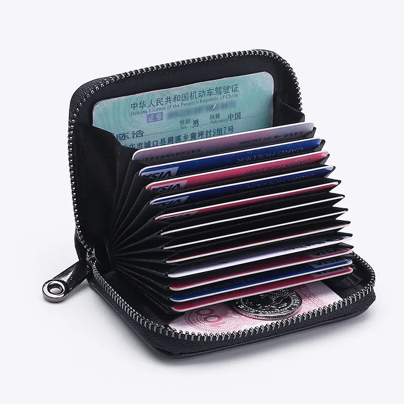 Women's Genuine Leather Wallet With RFID Blocking - Slim Credit Card Holder & Cash Organizer (Black)