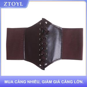 【ZTOYL】 Phụ nữ quyến rũ rộng Corset dây thắt lưng da ban nhạc đàn hồi căng cinch vành đai thắt lưng