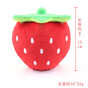 Embroidery Bright Red Strawberry Pink Strawberry Pet Sound Plush Toy Dog Toy Cat Toy Pet Supplies