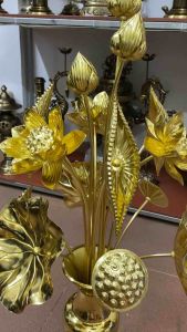 Bó hoa sen đồng vàng 15bông không kèm lọ bó hoa sen bằng đồng nguyên chất