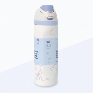 ready stock Original 【100% Authentic】Owala FreeSip Tied And Blue Bows Water Bottle 24oz/32oz Leak-Proof with Built-in StrawBPA-Free