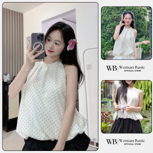 Áo thun nữ WOMAN BASIC kiểu yếm chất liệu vải cotton mềm mịn thoáng mát Áo ba lỗ nữ 2 lớp cổ yếm bo dáng bí dễ phối mặc nhà đi dạo đi chơi AY06