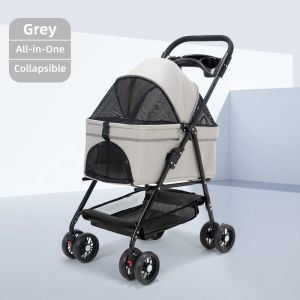 Pet Stroller Pet Cart Detachable Collapsible Cat/Dog Outdoor Cart Small And Medium Dog Stroller/Cat Stroller
