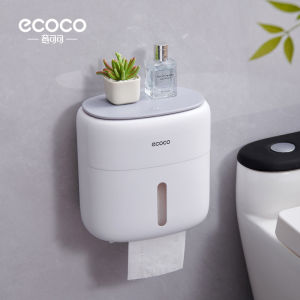 SR99. ECOCO Wall Mounted Tissue Box Toilet Paper Holder Waterproof No Drill Storage Box Bathroom Organizer