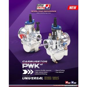 BÌNH XĂNG UMA RACING  ( GA DẸP PWK / TRÒN PE ) 24MM 28MM 30MM 32MM 34MM 36MM [ Carbuoretors ]