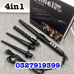 KEMEI Máy Uốn Tóc Đa Năng 4in1 KM4083 - Chất Liệu Ceramic Cao Cấp -4 Kiểu Tóc Hot 2021 Uốn Xoắn Ốc Lọn Sợi Mì Gợn Sóng - Nhiệt Độ 80-200 Độ C