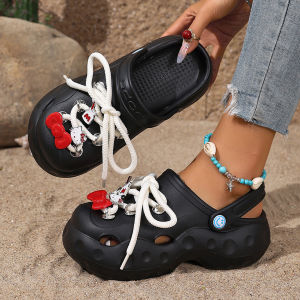 [Free Shipping] Trendy Cartoon Clogs For Women Breathable Outdoor Sandals With Thick Soles Non-Slip And Toe-Covering Design