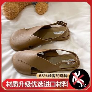 Free Shipping Flat-Soled Closed-Toe Sandals New Summer Style Korean Retro Roman Sandals For Women