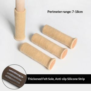 QIHUISHI Thick Felt Chair Leg Covers for Floor Protection and Anti-Slip