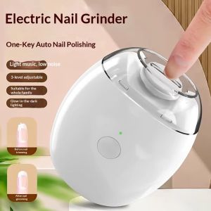 【HOT】Rechargeable Electric Nail Clipper 3-Speed Automatic Nail Trimmer with Light for Baby Adult