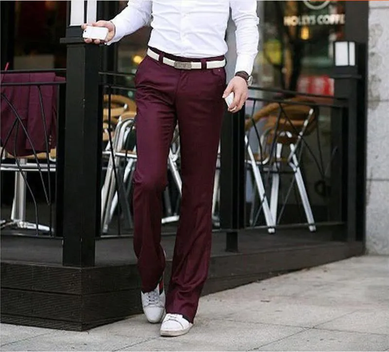 Men Formal Business Suit Pants Black / Gray / Navy / Wine Red Male Simple  Trousers Size 28-42 - AliExpress