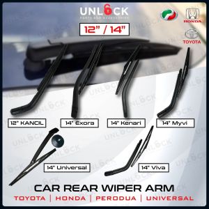 Car Rear Wiper Silicone Arm Rear Wiper Silicon Blade with Arm For Myvi Viva Kelisa Kenari Exora Kancil Axia Avanza Toyota Universal 12" Inch 14" Inch Car Accessories Viper Kereta
