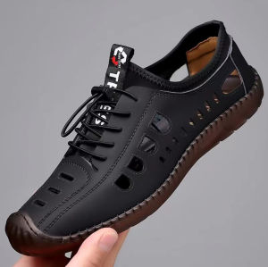 Free Shipping MenS Casual Shoes Breathable Soft-Soled Perforated Design 2026 Summer Outdoor Beach Sandals For Men