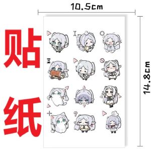 Anime Frieren Beyond Journeys End Chibi Frieren Waterproof Transfer Stickers for Phone Case Laptop iPad Skin Decoration Decal Kawaii Cute Elf Girl