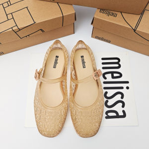 Free Shipping 25 Melissa BirdS Nest Hollow-Out Jelly Sandals Flat Heels Soft Soles Shallow-Toe Beach Shoes Waterproof And Non-Slip WomenS Shoes