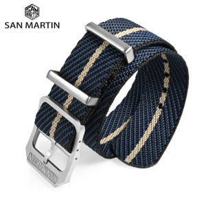 San Martin Woven Nylon Strap Retro Watchband 20mm Military Paratrooper Watch Band With Pin Buckle Correa Reloj BD00062026