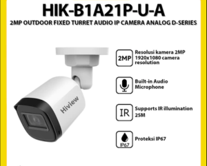 HIVIEW HIK-B1A21P-U-A 2MP OUTDOOR FIXED TURRET AUDIO IP CAMERA ANALOG D-SERIES