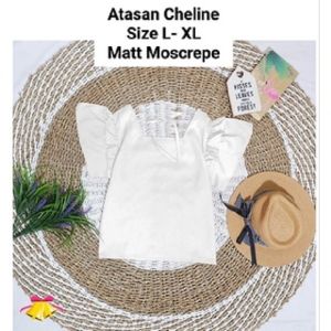 Atasan Casual Wanita Terkini Lengan Pendek/Atasan Cheline Size L-XL Matt Mosrepe
