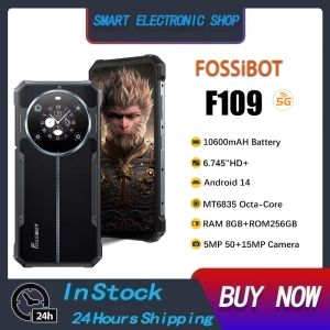 Fossibot F109 5G Rugged Phone 10600mAH Battery 6.75 Inch Display Cell Phone 8GB RAM+256GB ROM Android 14 NFC Mobile Phone