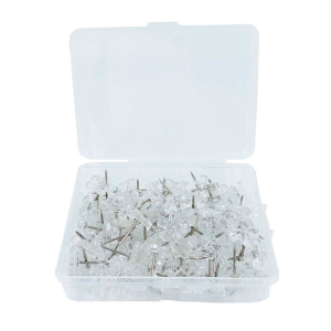 100Pcs Clear Flower Head Push Pins for Display Picture Note Memos Poster Cork Notice Board Pins Decorative Thumb Tacks
